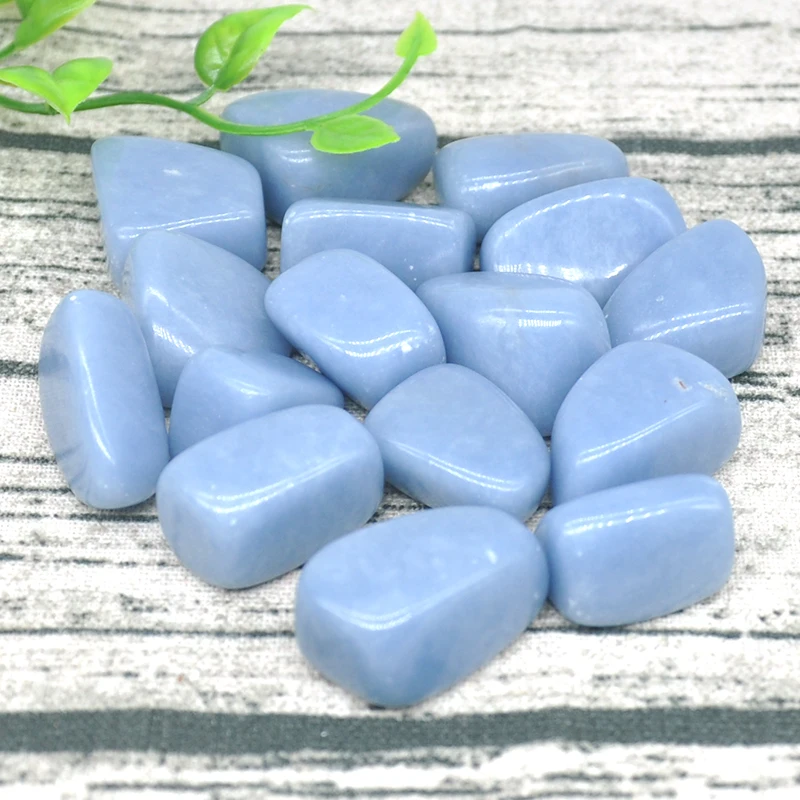 Natural Blue Angelite Gravel Specimen Size Irregular Tumbled Stones Reiki Healing Crystal Quartz Mineral Home Aquarium Decoratio