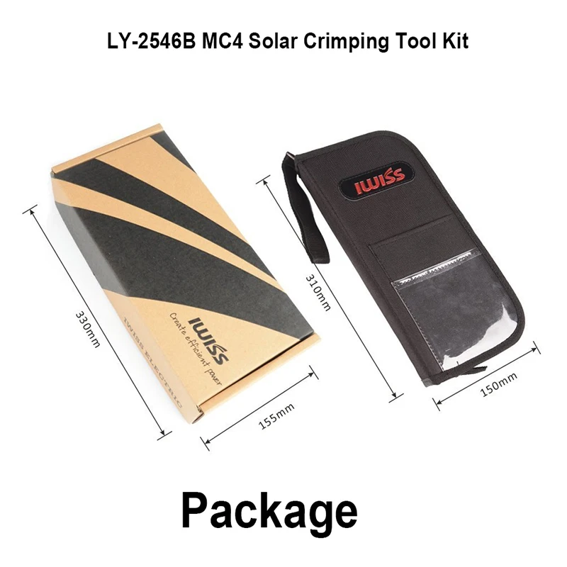 IWISS LY-2546B IWS3/4 Solar Crimping Crimper Plier Tool Kit Crimp 2.5/4/6mm2 range with Stripper, Cutter, Spanners,  Connectors