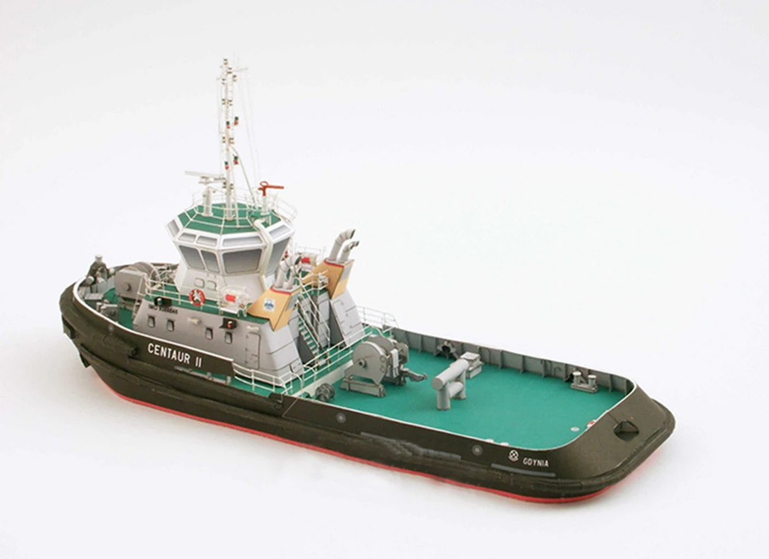 3D 1:100 Polish Centaur II Tugboat Paper Model Navigation Ship Model Handmade DIY Paper Art Home Decoration for Adult and Kids