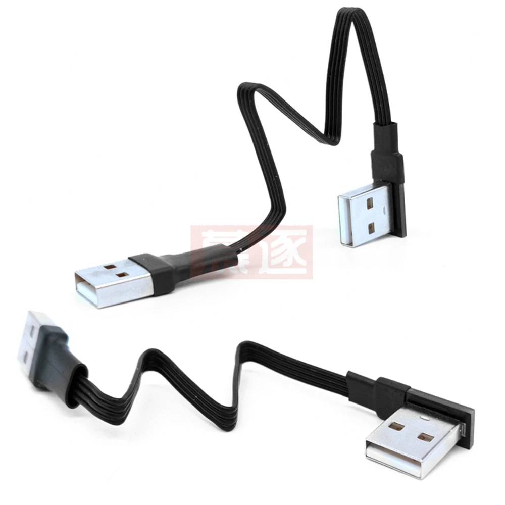 Super Flat flexible USB 2.0 A Male to Male &Female 90 Angled Extension Adaptor cable USB2.0 male to female right/left/down/up