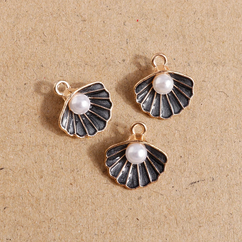 10 pz 15*16mm Smalto Conchiglia Perla Pendenti e Ciondoli per la Produzione di Gioielli FAI DA TE Pendenti Collane Orecchini Portachiavi Artigianato Fatto A Mano accessori