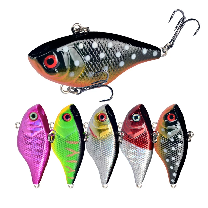 New Mini VIB Fishing Lure Swim Minnow Wobbler Hard Bait 40mm4.7g Artificial Crankbait Winter Sea Fishing Bass Diving Swivel Bait