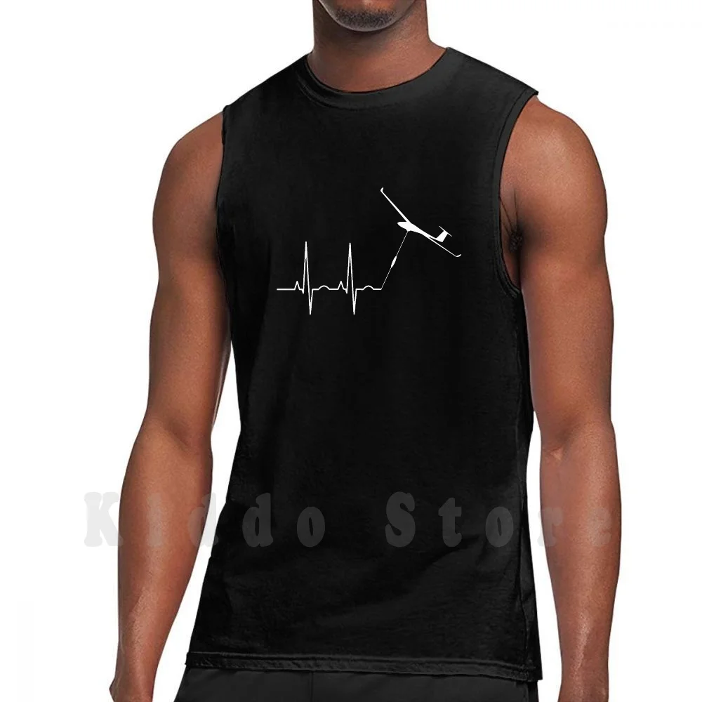 Glider Pilot Glider Pilot Heartbeat Gift Idea Tank Tops Vest Sleeveless Glider Pilot Glider Pilot Soaring Plane