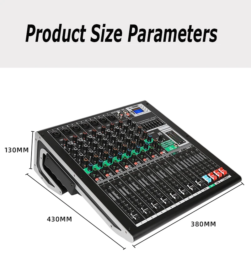 XGWTH 9ลำโพงติดรถยนต์ Mixer Studio เสียงดิจิตอลคอนโซลผสม600W + 600W + 48V phantom Power Bluetooth USB