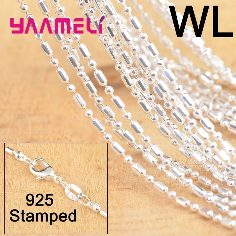 

925 Sterling Silver Jewelry Necklace Chains with Lobster Clasps Factory Directly Price Sale 20PCS 18 Inch Collar for Women Men