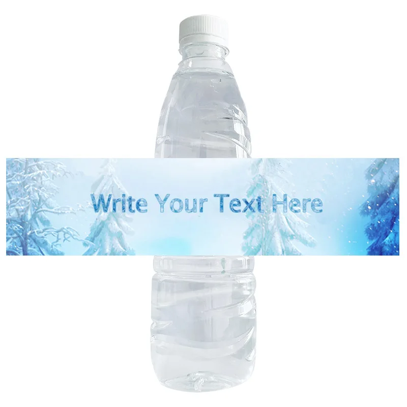 Water Bottle Stickers, Bottle Labels, Freeze Ice, Snow, Snowflake, Customize Text Name, DIY Party Decorations