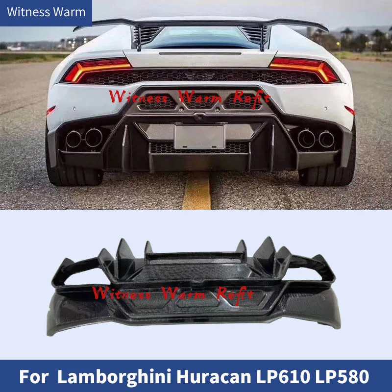 Carbon Fiber FRP Rear Bumper Diffuser Car Body Kits For Lamborghini Huracan LP580 LP610 Bumper Guard Auto Car Parts