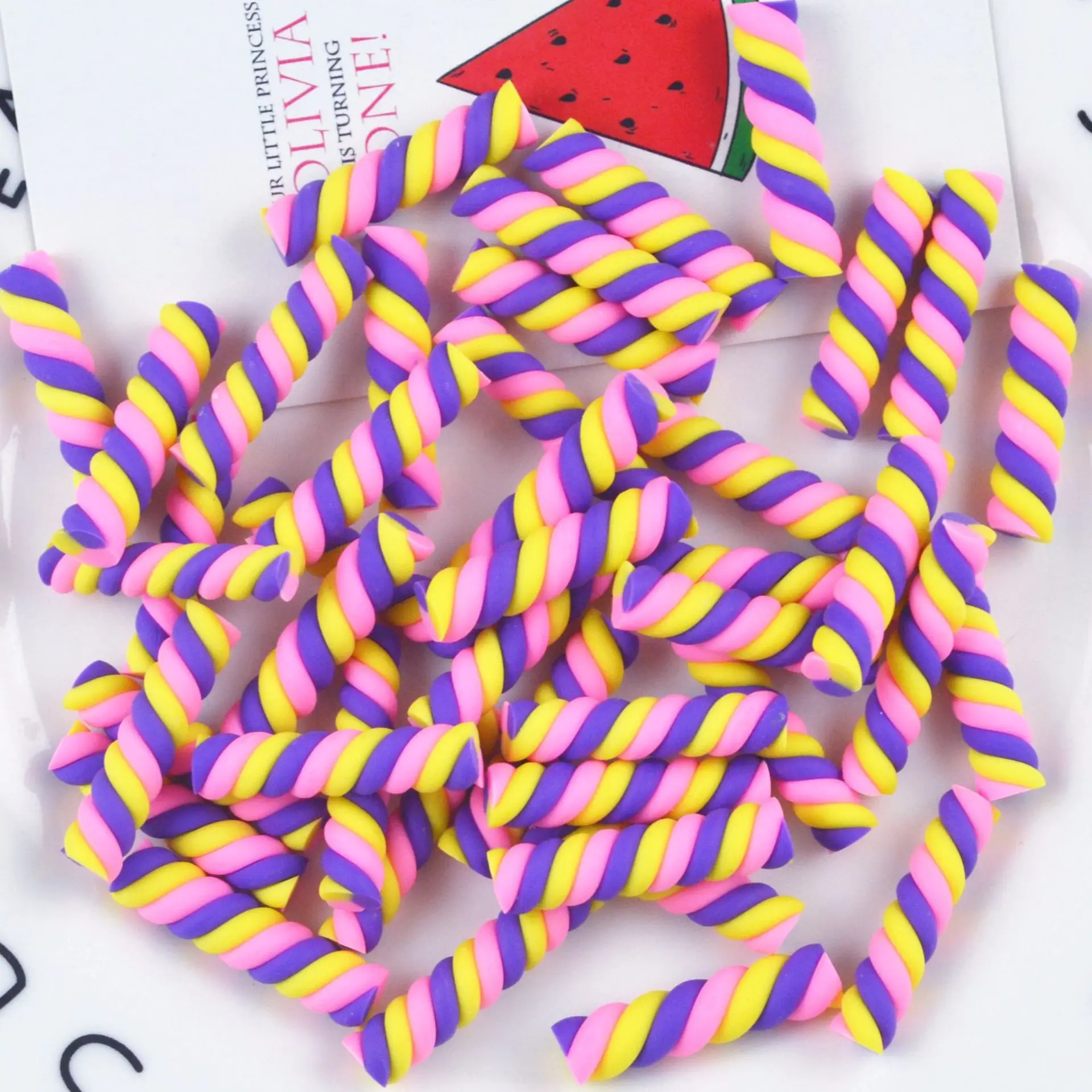 20PCS/Pack Polymer Clay Roll Marshmallows Hair Decoration Supplies DIY Craft Materials Brooch Accessory Simulation Food Play