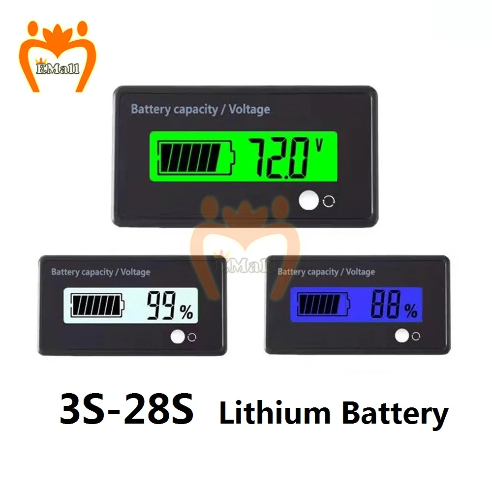 3S-28S 4.2V Lithium Battery Capacity Indicator Module Electric Vehicle Battery Power Li-ion Tester Voltage Detector Voltmeter