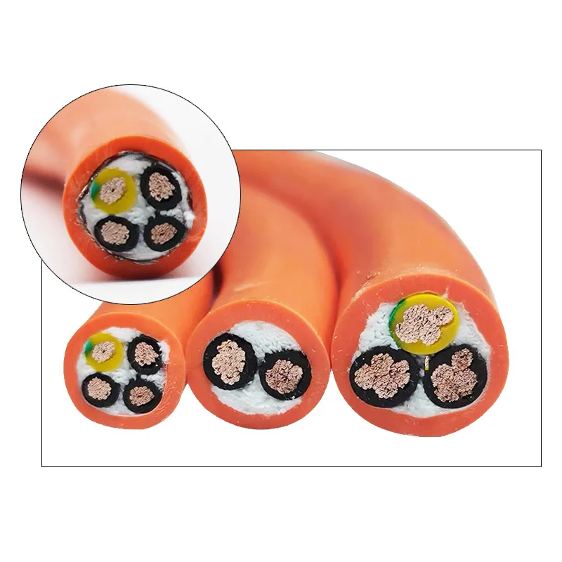 Servo Cable 4Cores 15/13/11/9 AWG Heat Resistant Oil Resistant Cable Shielded  Copper Wire  PVC Orange  Flexible Encoder Cable