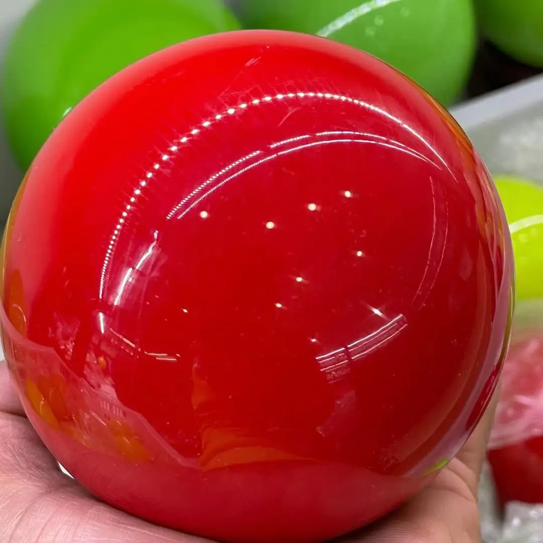 

Natural red marble ball quartz crystal ball treatment