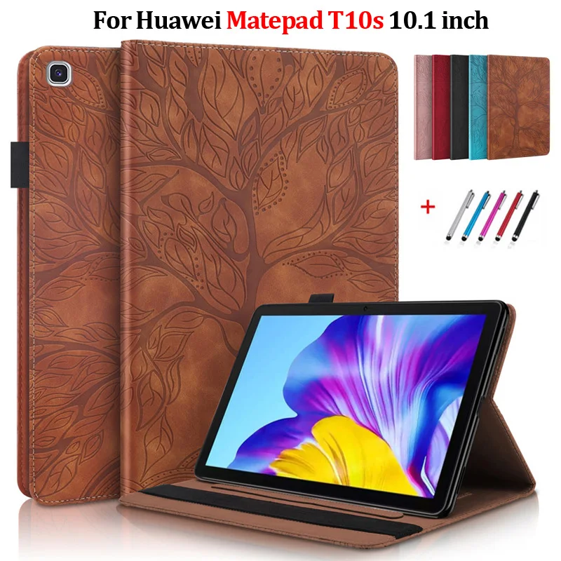 

Чехол для планшета для Huawei Matepad T 10s Чехол 10,1 дюймов AGS3-L09 AGS3-W09 с тиснением и изображением деревьев-бумажник с откидной крышкой для Huawei Matepad T10s чехол