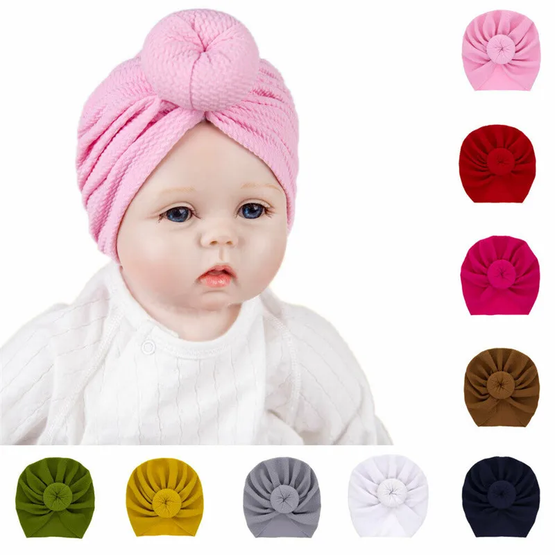 Gorros de turbante para recién nacido, niño y niña, gorro suave y cálido para invierno