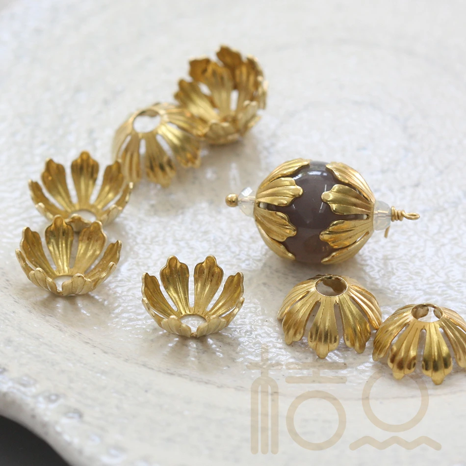 DIY Supply-Solid Brass Finding Flower Cap - 15x6.5mm (4090C)