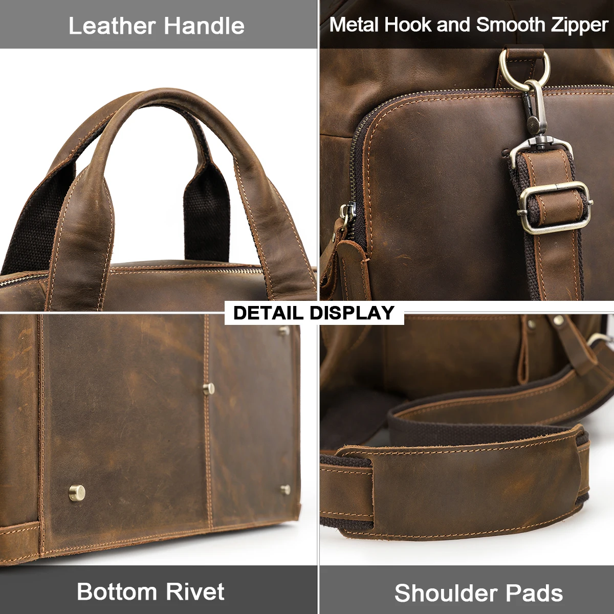 Imagem -04 - Bolsas de Bagagem de Couro Genuíno Mala de Viagem Masculina para Viagem de Negócios Mochila ao ar Livre Masculina e Feminina Design Vintage