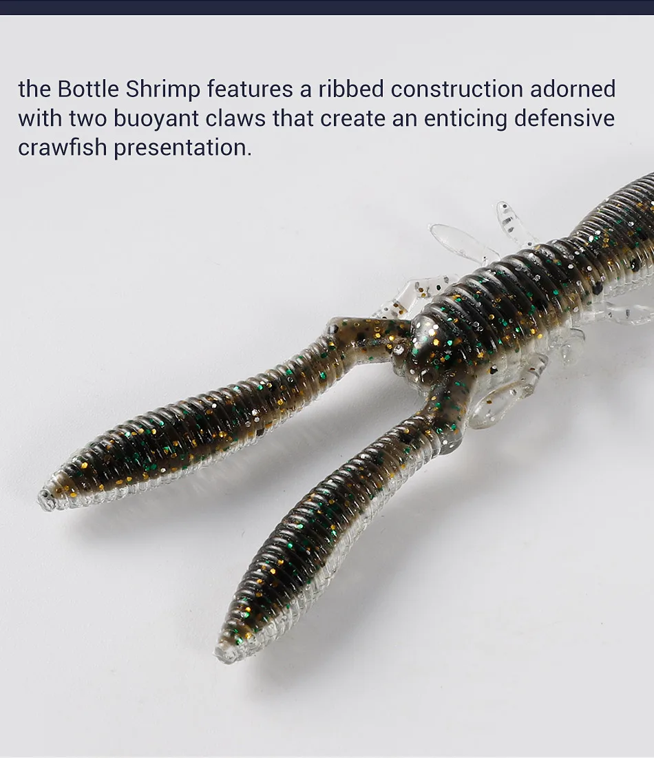 Noeby Flasche Shrimp Craw 75mm 3,3g Weich köder Silikon Swimbait Künstlicher Weich köder Barsch Hecht Bass Weich fisch köder – Detail 4
