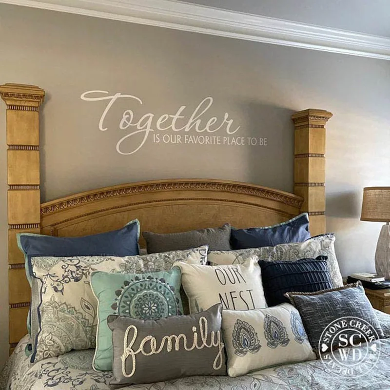 Together is Our Favorite Place to Be Family Wall Decal Wedding Marriage Love Inspirational Quote Wall Sticker Bedroom Deco