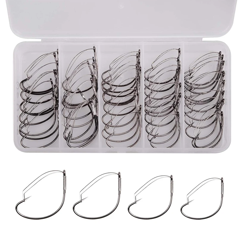 50pcs/box Wacky Weedless hooks Wide Gap jig fishing Hooks High carbon steel Razor Series bass fishing lure hook