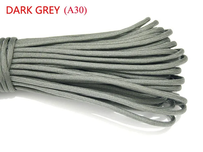 1 Stück 550 Paracord Fallschirmschnur Lanyard Mil Spec Typ III 7 Strang Kern 100 FT 27 Farben zum Klettern Camping Schnalle Armband