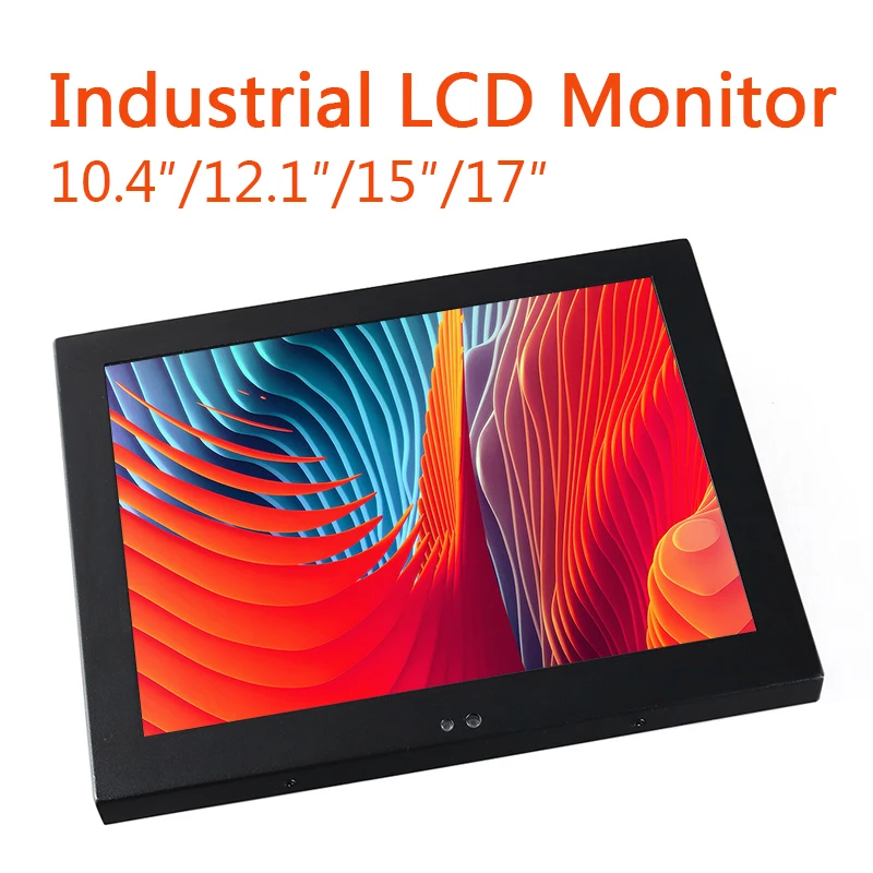 15 17 12 10 Inch Industrial Display LCD Screen Monitor VGA USB Interface Resistive Touch Screen Computer Monitor Wall Mounting