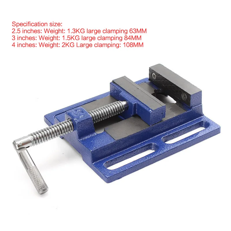 

2.5 3 4 Inches Cast Iron Plain Vice Precision Bench Vise Clamp Fixture Tool Flat Tongs Clamping Woodworking Tools