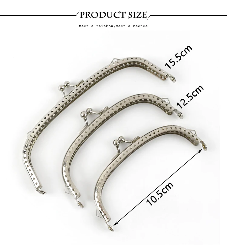 5/10Pcs Silver Smooth Metal Bags Handle 10/12/15cm Purse Frame for Handbag Wallet Clourse Sewing Brackets DIY Bag Accessories