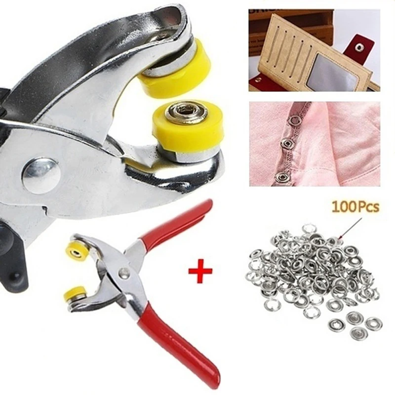 

Dreamburgh 9.5mm 100pcs Metal Buttons Press Studs Sewing Craft Fastener Snap Pliers Craft Tool Buttons For Clothes DIY Tool Kit