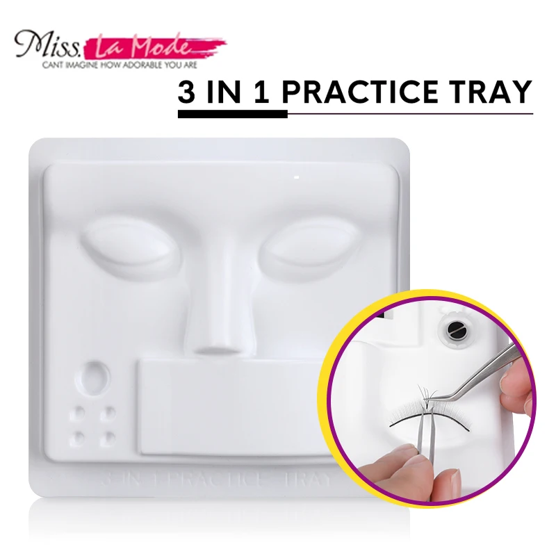 Misslamode 3 in 1 Eyelash Extension Reusable Grafting Practice Holder for Replacing Mannequin Head Eyelash Training Tools