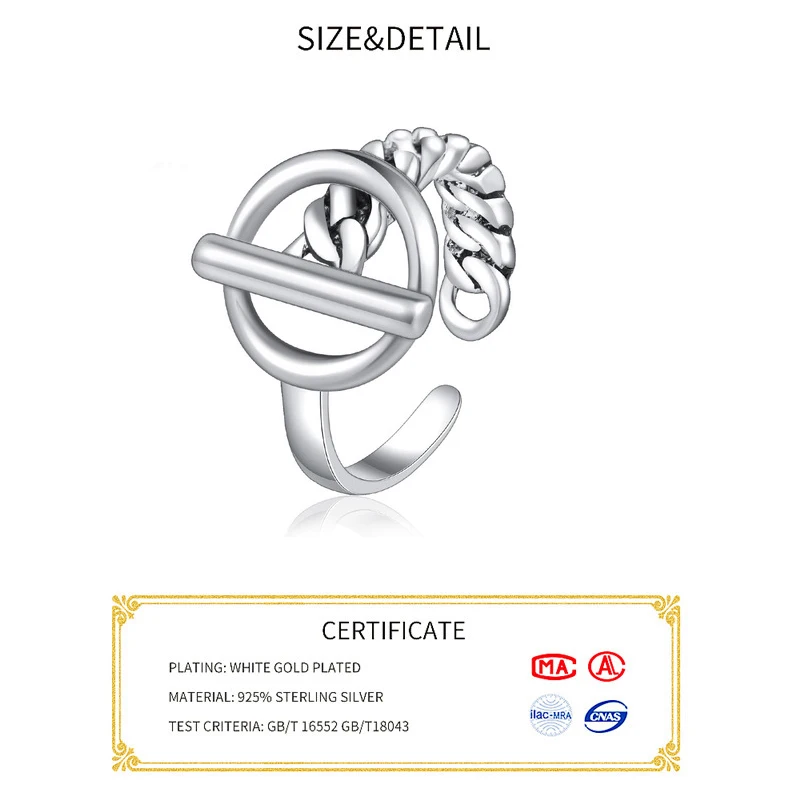 Bague large et étroite en argent regardé S925 avec ouverture de marée, bijoux de personnalité, style populaire, smoo simple, mode, offre spéciale