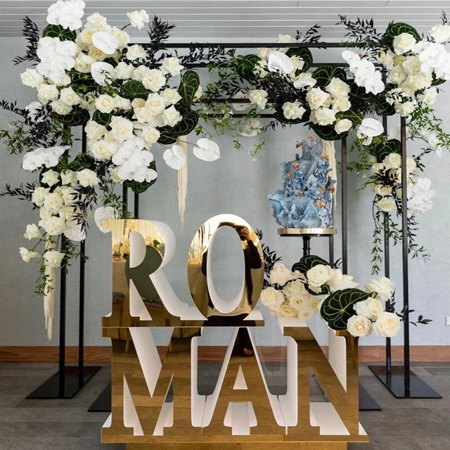 

New style Road lead wedding decoration arch artificial flowers mental frame backdrop roarch way stand for wedding decor idea