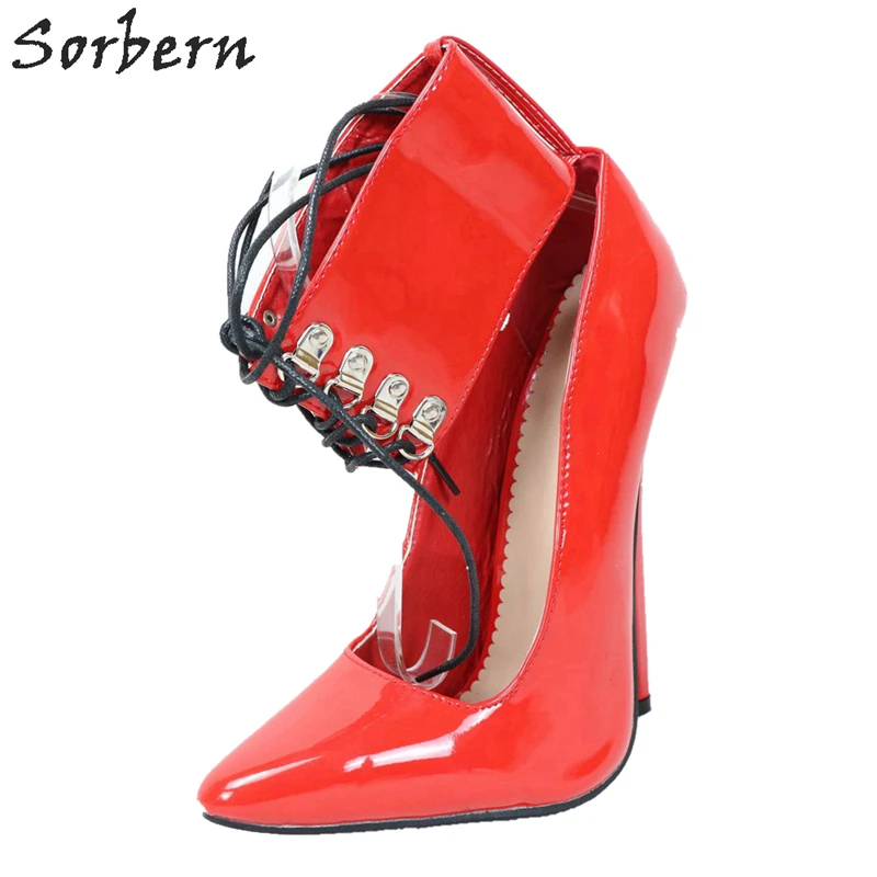 

Sorbern Sexy Women Pump High Heel Stilettos Wide Ankle Strap Pointy Toes Crossdresser Shoe Designer Shoes Women Luxury 2019