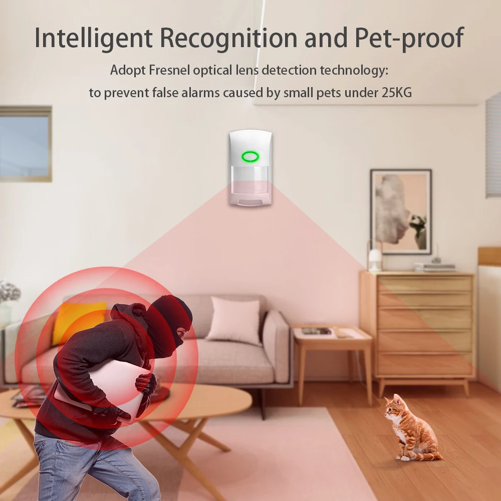 New 2020 Angus Home Security External Wifi Camera Siren Alarm System with Remote Control Intercom Door Opening Sensor For House