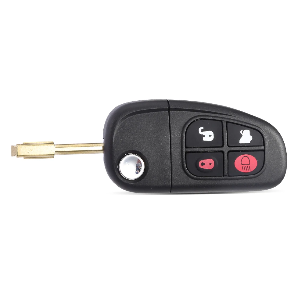 WhatsKey-Remplacement de clé à distance de voiture pliable, lame non coupée, type X, type S, XJ, XJR, 4 boutons, puce 4D60, 315 MHz, 433MHz, FO21