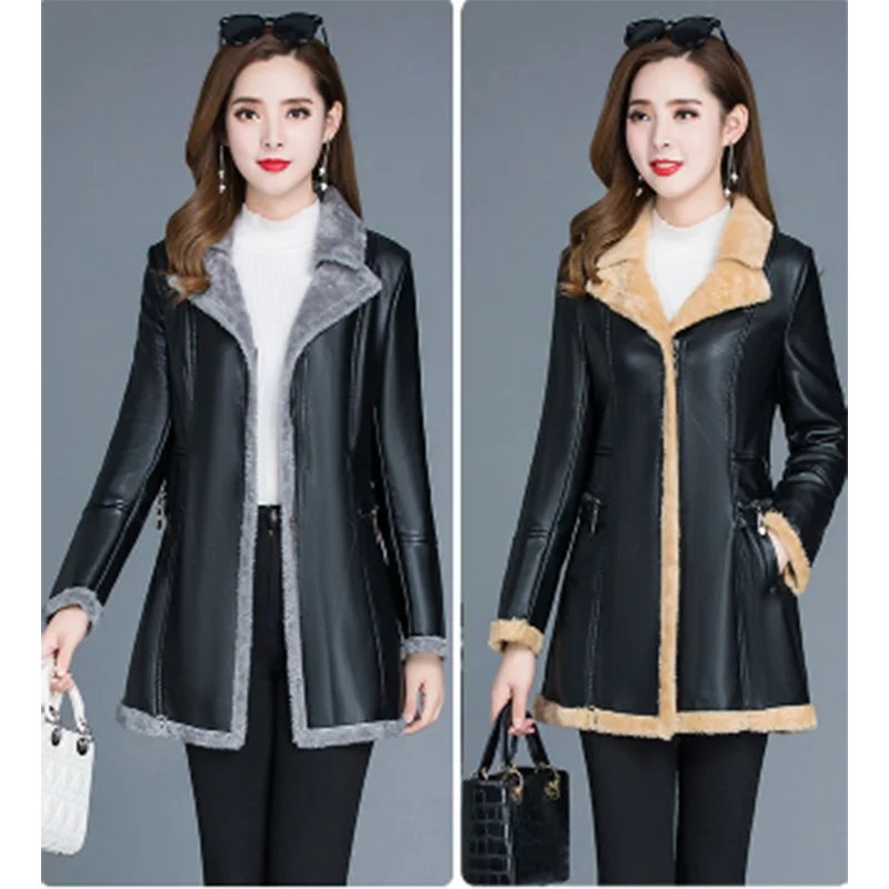 Plush Thick Fur Coat Women's Mid-Length 2025 Winter New Female Jackets Loose Autumn Winter Ladies Outerwear Tops  L36