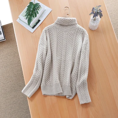 New Cashmere Sweater Women\'s Turtleneck Wool Loose Pullover Fashion Cashmere Warm Knitted Cashmere sweater