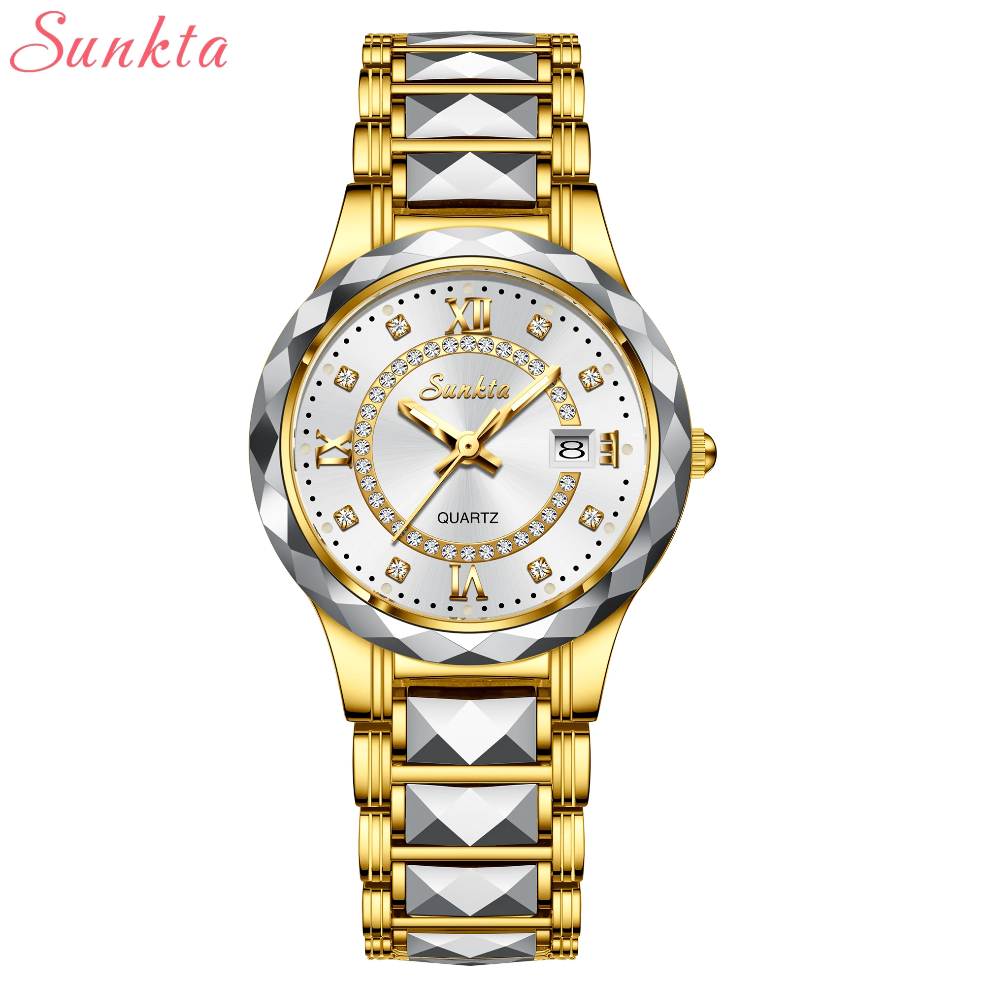 2023 LIGE Brand SUNKTA Women Watches Fashion Square Ladies Quartz Watch Bracelet Set Dial Simple Rose Gold Luxury Women Watches