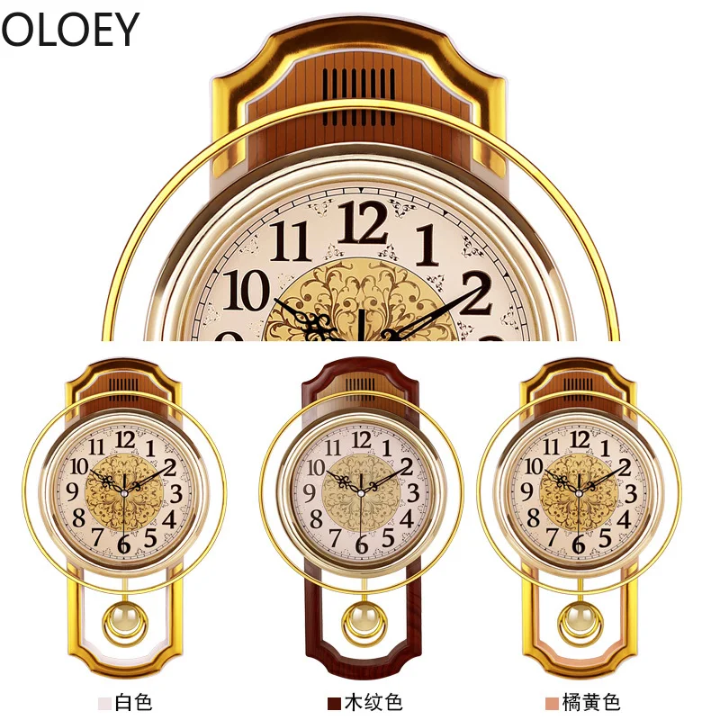 Vintage Swing Wall Clocks Luxury Home Decor Living Room Hanging Tables Wall 3d Clock Home Decormodern Design Wall Watches