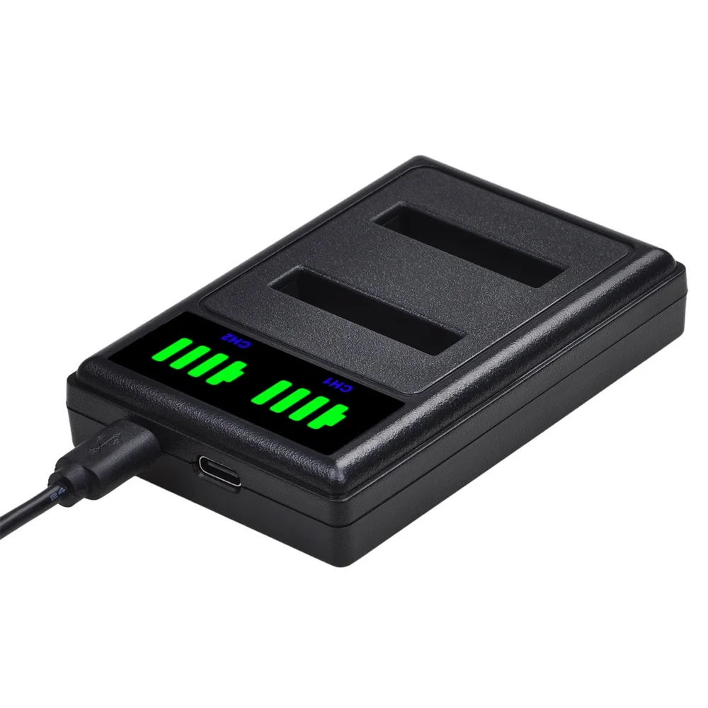 Li-50B D-LI92 Li 50B D LI92 Li50B LED cargador de batería doble con tipo C para Olympus SZ-15,SZ-16iHS,SP-800UZ,TG-630iHS,TG-820 iHS