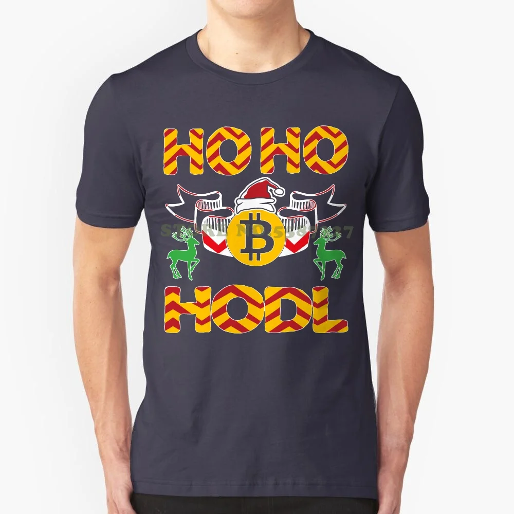 Funny Ho Ho Hodl T Shirt Bitcoin Cryptocurrency Christmas Simple Short-Sleeved Cotton T Shirt