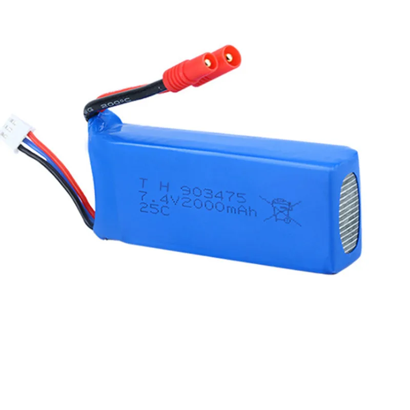 2S Lipo batteria 7.4V 2000mAh 25C 3.5mm spina a Banana connettore T per Syma- X8C X8W X8G X8HW X8HC X8H RC telecomando parti Drone