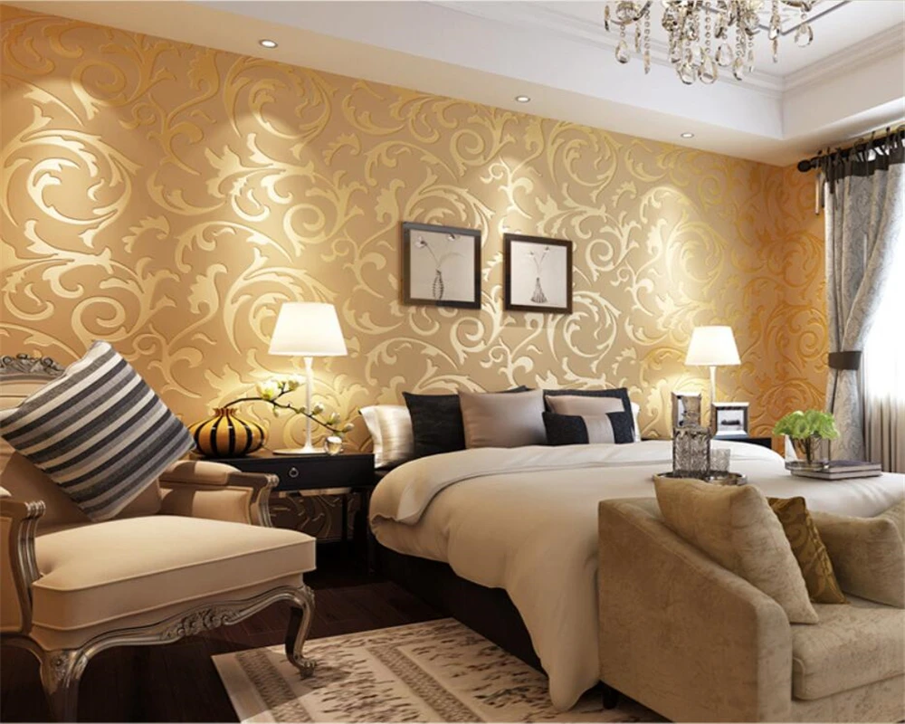 beibehang Non-woven European-style crochet background wall bedroom living room hotel hotel full shop wallpaper