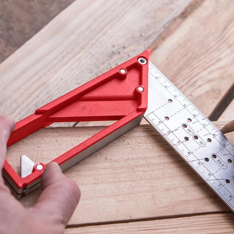 25/30/40cm Multifunction Level Ruler Carpenter's Ruler Marking Steel Ruler Marking Angle Ruler Stainless Steel Square Measuring
