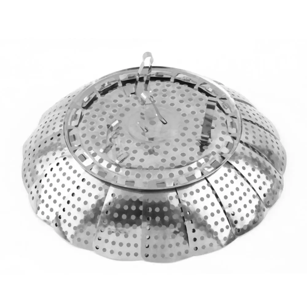 Panela para cesta a vapor em aço inoxidável pratos a vapor desdobráveis alimentos frutas vegetais prato de vapor