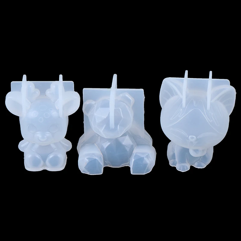 3D silicone mold diy geometry stereo bear deer cat tiger orangutan mold animal mold decoration ornament mold cake tool
