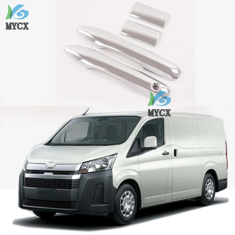 

4 шт., накладка на внешнюю дверную ручку автомобиля из углеродного волокна, подходит для Toyota HiAce 2019, материал ABS, Стайлинг автомобиля