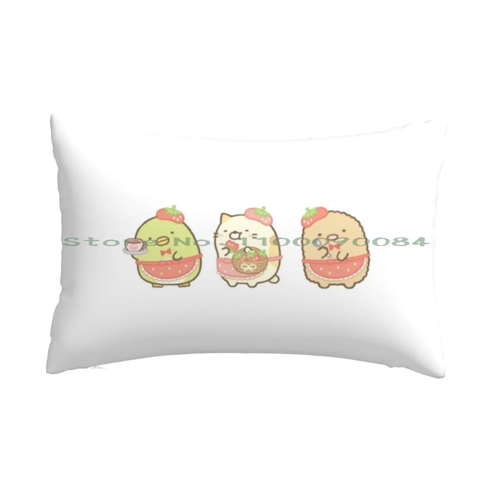 Sumikko Gurashi Strawberry Pillow Case 20x30 50*75 Sofa Bedroom Frog Toad Children Story Tale Long Rectangle Pillowcover Home