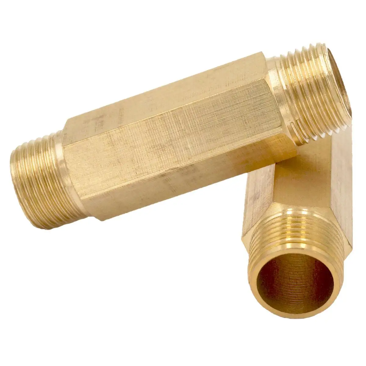 Raccord de tuyau en laiton BSP mâle, longueur égale, 60mm, raccord hexagonal, connecteur couremplaçant, 3/8 po