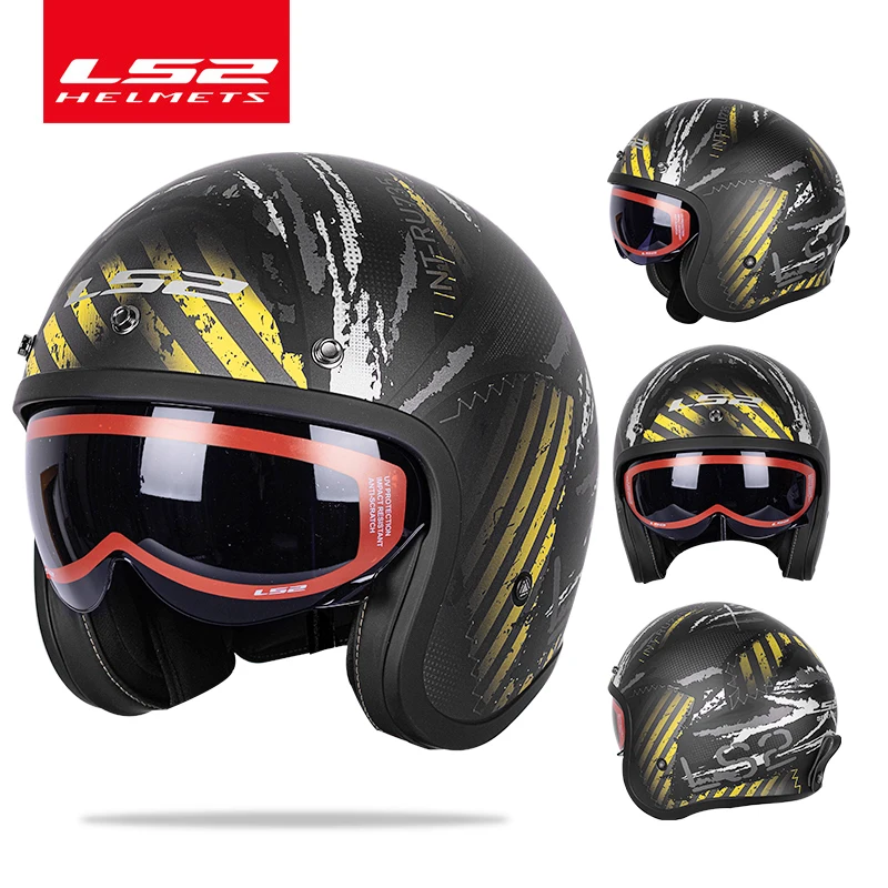 Capacete LS2 Spitfire Vintage motorcycle helmet ls2 of599 jet helmets 3/4 open face retro half helmets casco casque moto