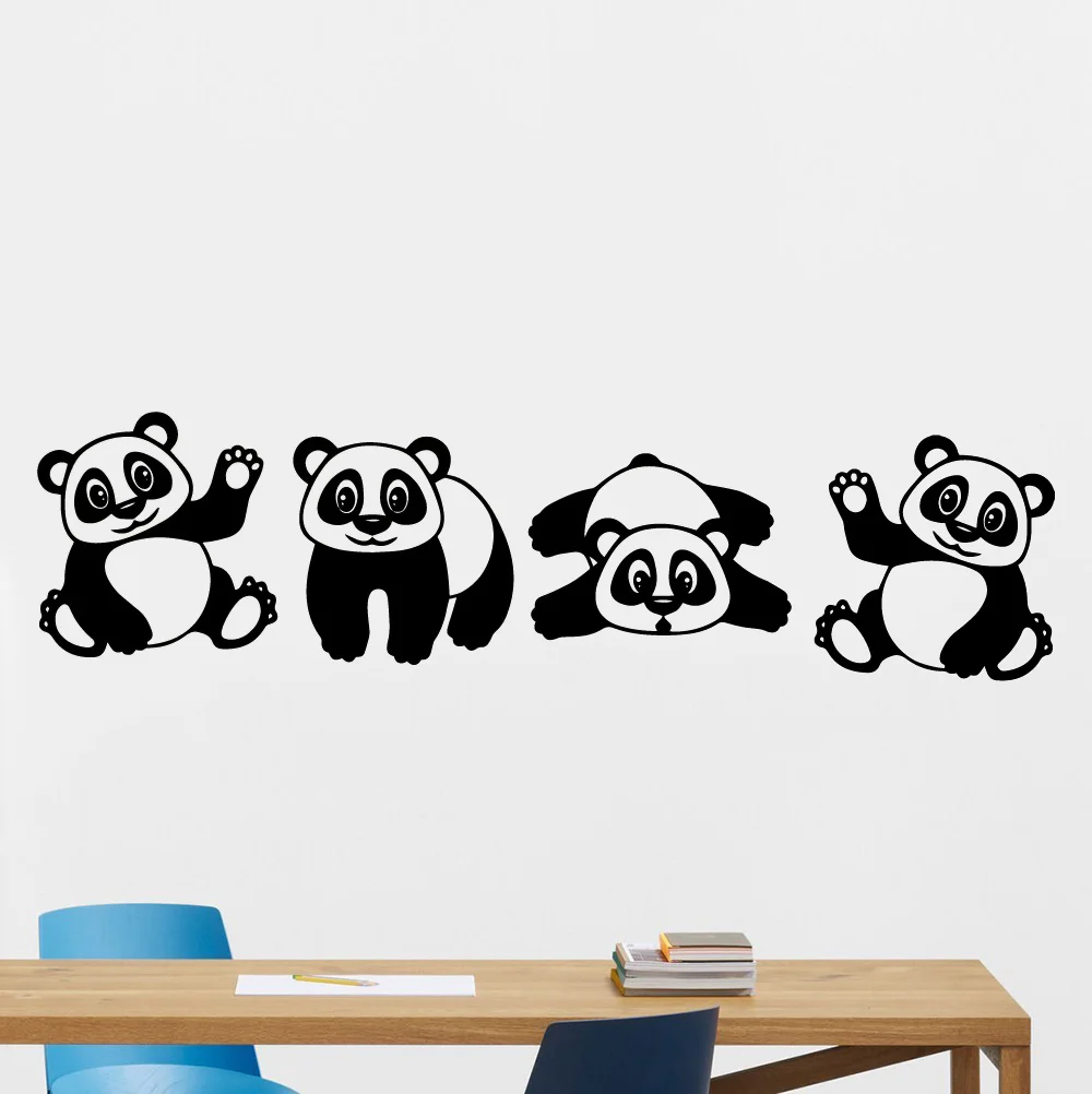 

Cartoon Panda Vinyl Wall Stickers Wall Decor For Kids Room Baby Room Home Decoration Removable Wall Decals stickers muraux