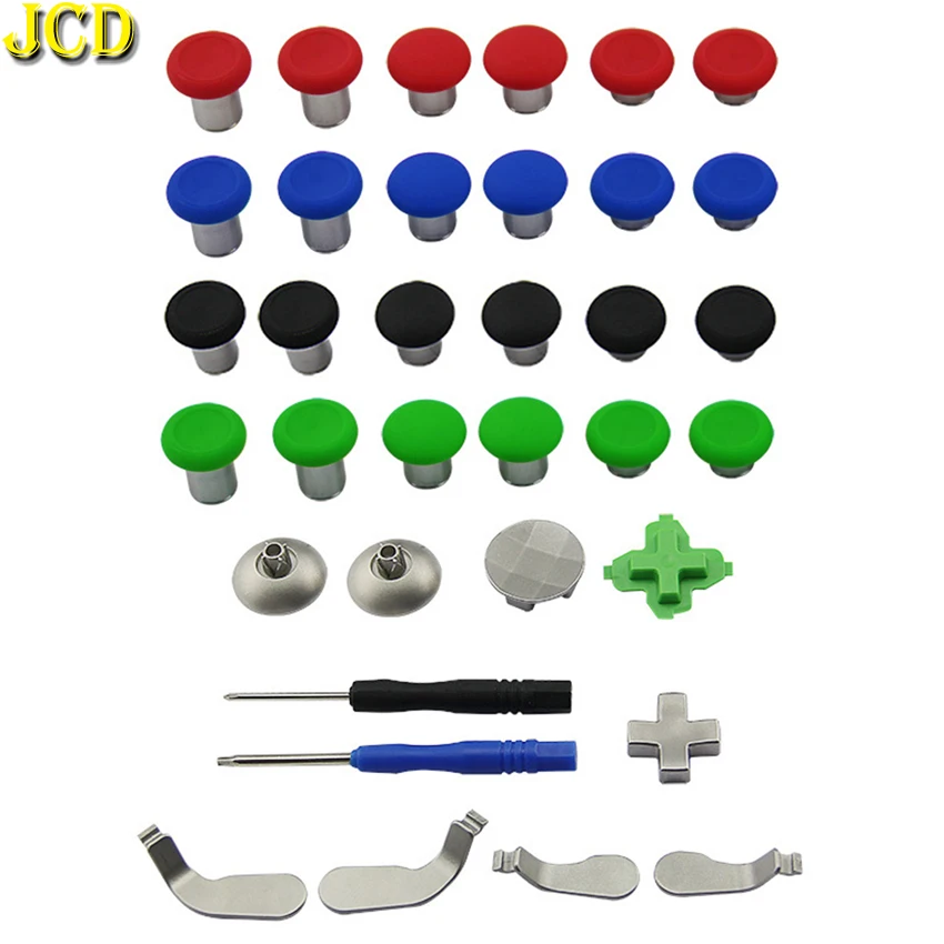 

JCD Replacement Metal Swap Thumb Grips Analog Stick D-Pad & Bumper Trigger Button For XBOX ONE Elite PS4 Switch Pro Controller